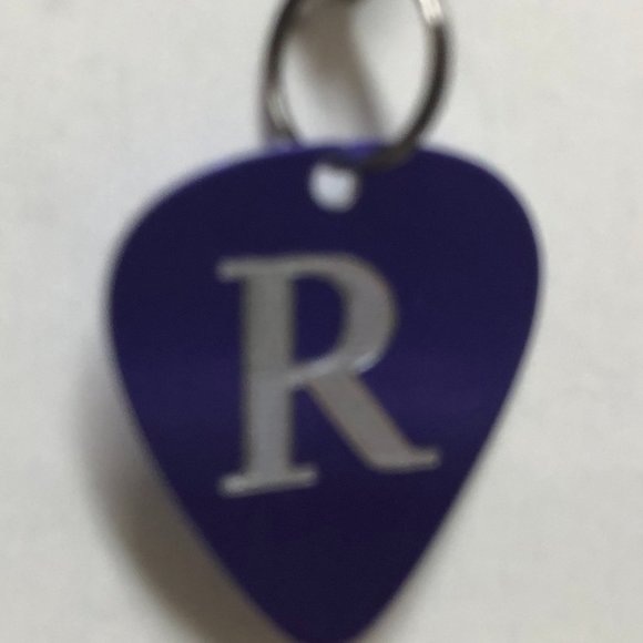 Two-Sided Diamond Etched Monogrammed Purple Guitar Picks by Guitar Pick Geek - Picture 8 of 11
